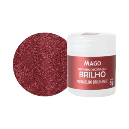 Glitter/Pó Para Decoração Vermelho Brilhante