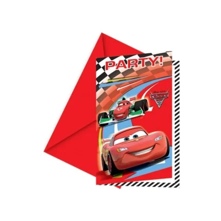 Conj. 6 Convites Cars