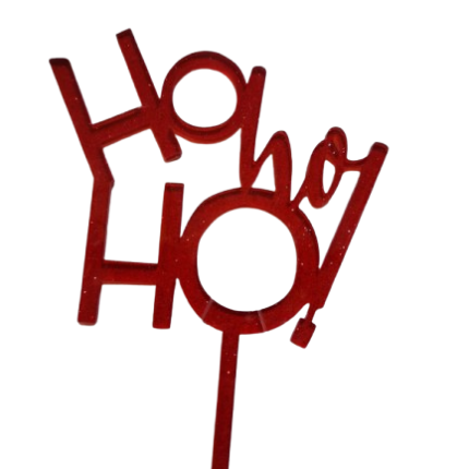 Topper Acrílico Glitter Vermelho HohoHO