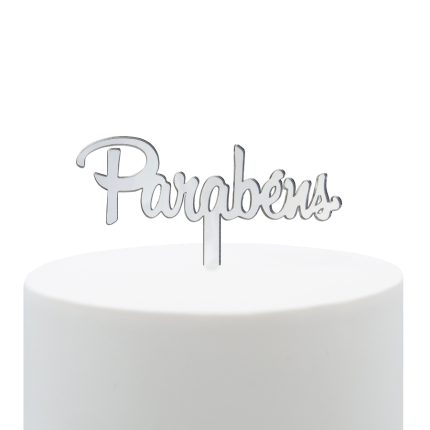 Topper Parabéns - Prata