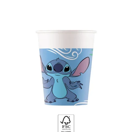 Pack 8 Copos Papel Stitch