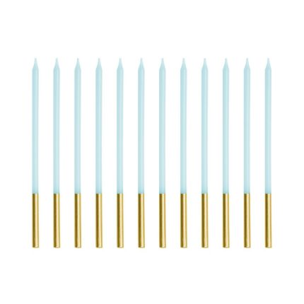 Pack 12 Velas Altas Azul / Douradas